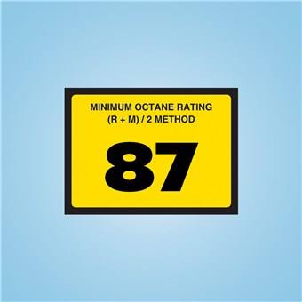 Standard Octane Rating Decal