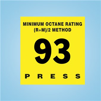 Gilbarco Encore 300 - Octane Rating Decal