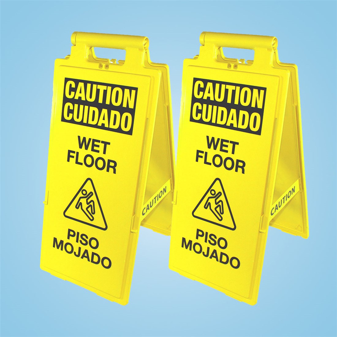 Wet Floor Sign 3 PACK English Spanish with Storage Tube FREE SHIPPING!!! 