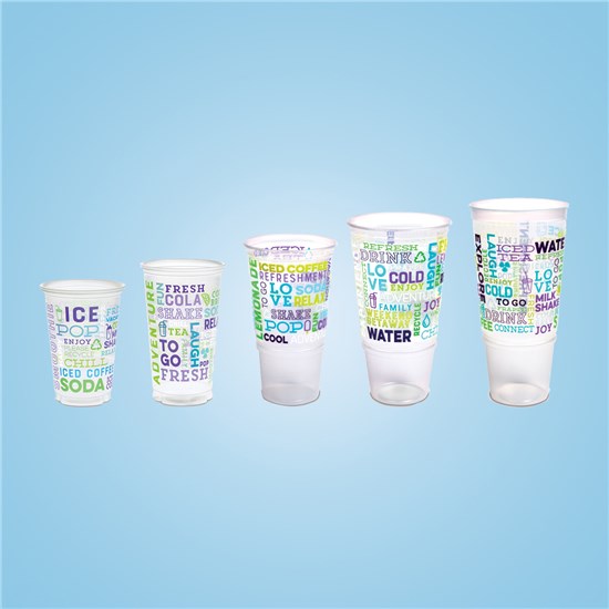 Plastic Ice Cold Drink Cups with Lids