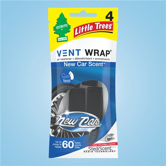 Little Trees Air Freshener, New Car Scent, Vent Wrap - 4 air freshener