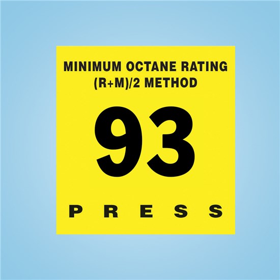 Gilbarco Encore 300 Octane Rating Decal Cstore1